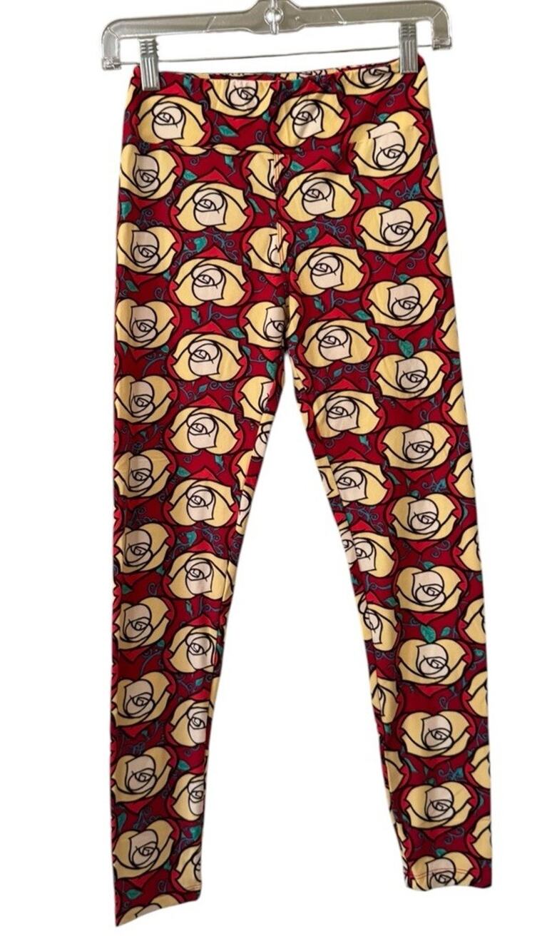 LulaRoe Women Size OS Cottagecore Floral Leggings Stretch Retro Teacher Country